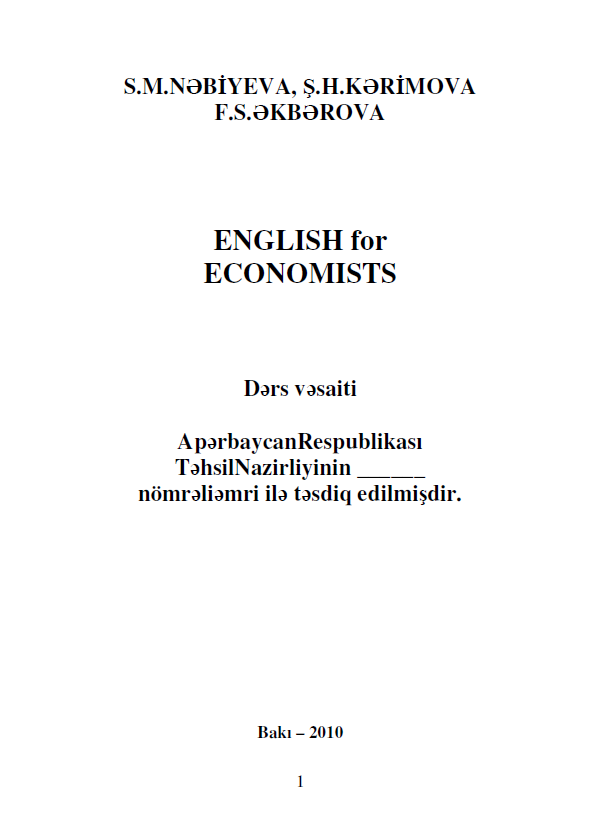 Cover of English for Economists