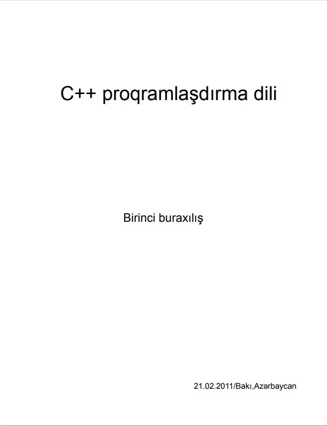 Cover of C++ proqlaşdırma dili Birinci buraxılış