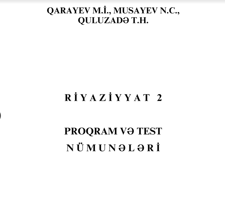 Cover of Riyaziyyat 2