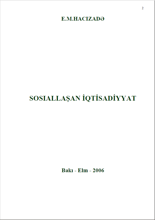 Cover of Sosiallaşan İqtisadiyyat