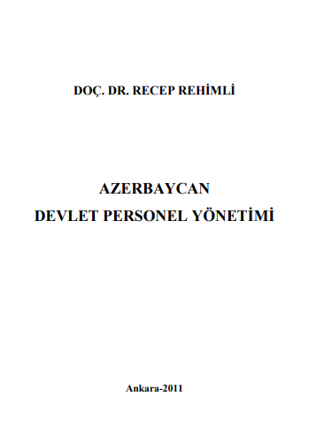 Cover of AZERBAYCAN DEVLET PERSONEL YÖNETİMİ