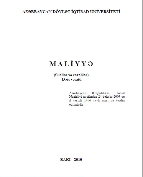 Cover of Maliyyə