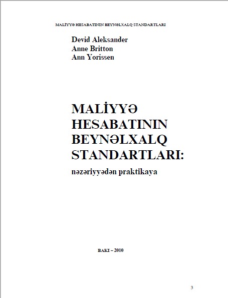 Cover of Maliyyə hesabatının beynəlxalq standartları: nəzəriyyədən praktikaya