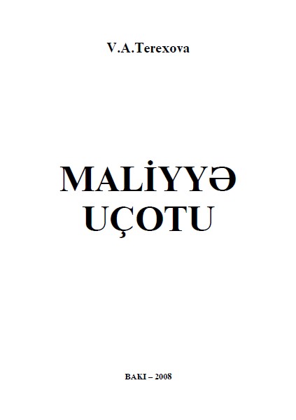 Cover of Maliyyə uçotu