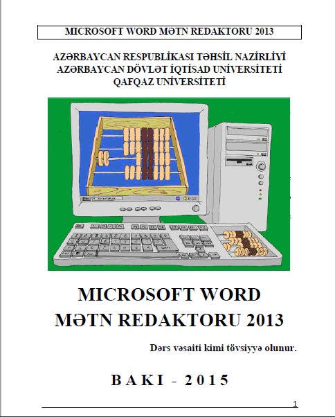 Cover of Microsoft Word Mətn Redaktoru 2013