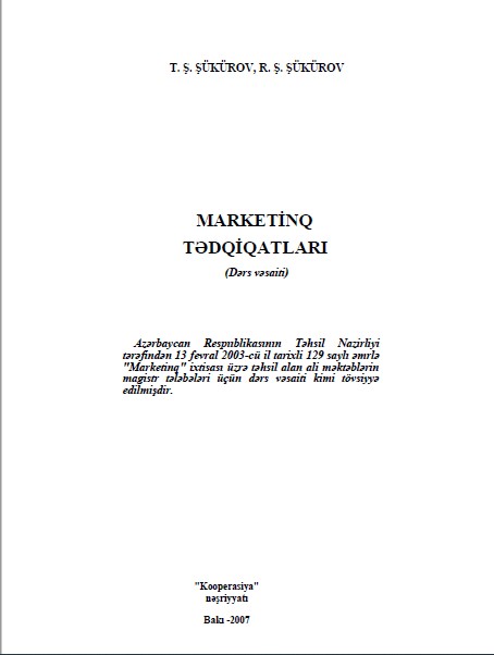 Cover of Marketinq tədqiqatları