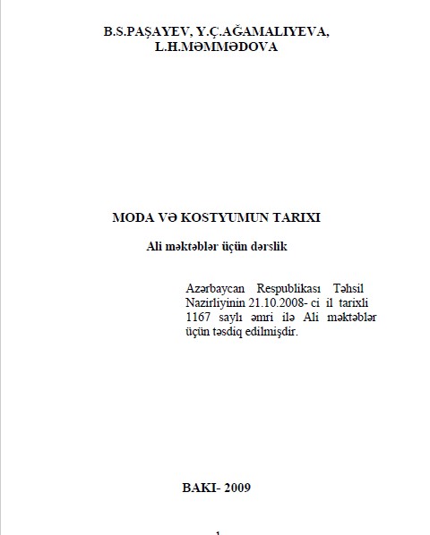 Cover of Moda və kostyumun tarixi