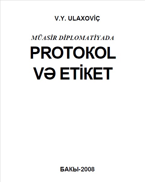 Cover of Müasir diplomatiyada protokol və etiket