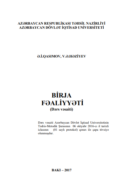 Cover of Birja fəaliyyəti