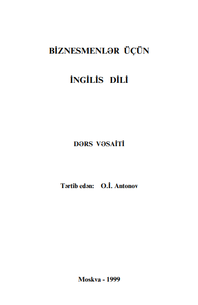 Cover of Biznesmenlər üçün ingilis dili