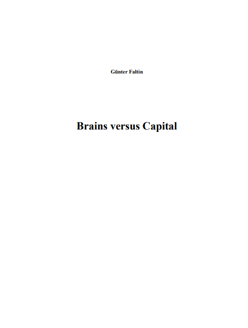 Cover of Brains versus capital