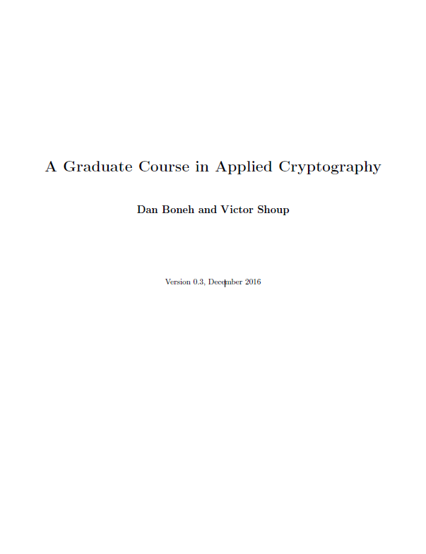 Cover of A Graduate Course in Applied Cryptography