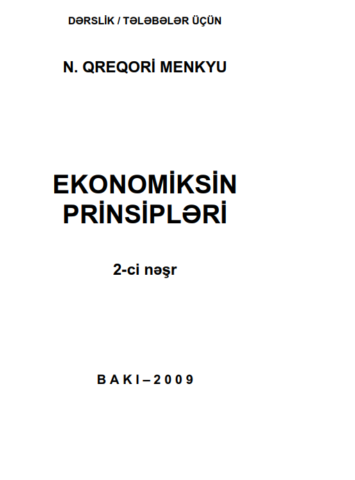 Cover of Ekonomiksin prinsipləri