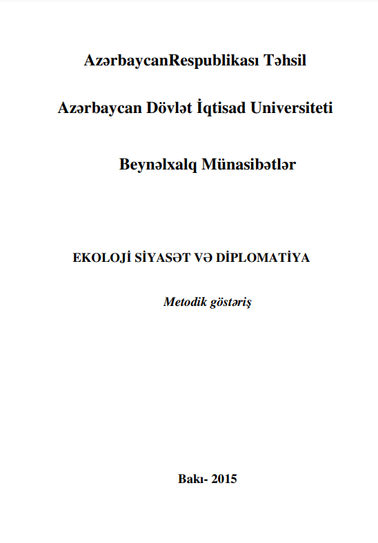 Cover of Ekoloji siyasət və diplomatiya 