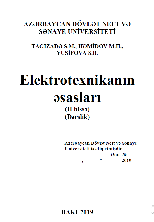 Cover of Elektrotexnikanın əsasları (II hissə) 