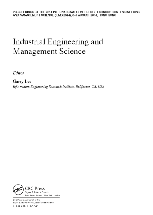 Cover of Industrial Engineering and Management Science