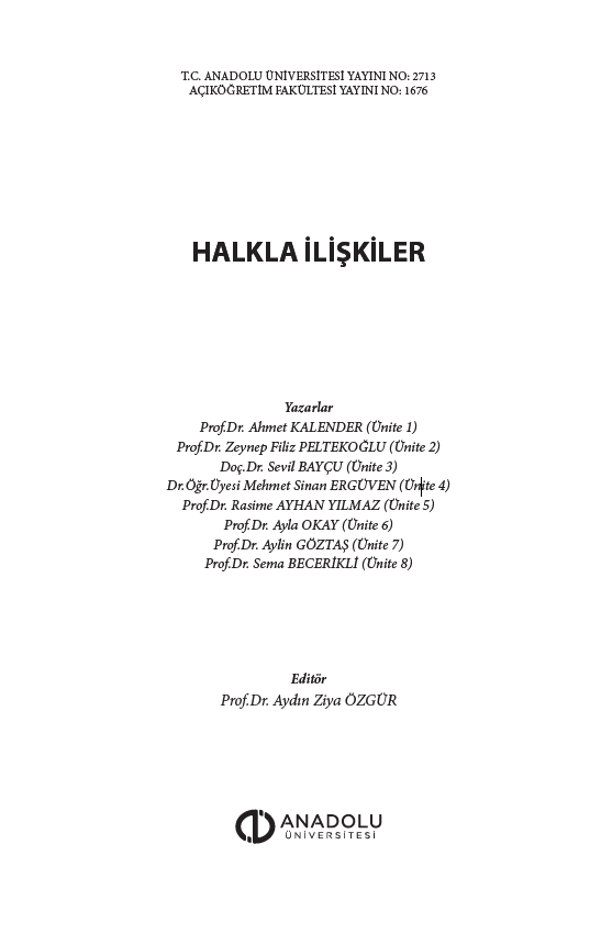 Cover of Halkla İlişkiler