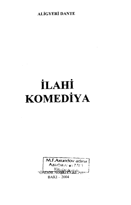 Cover of İlahi Komediya