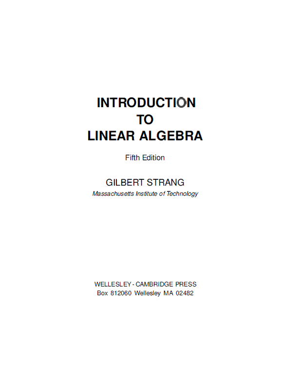 Cover of Introduction to linear algebra