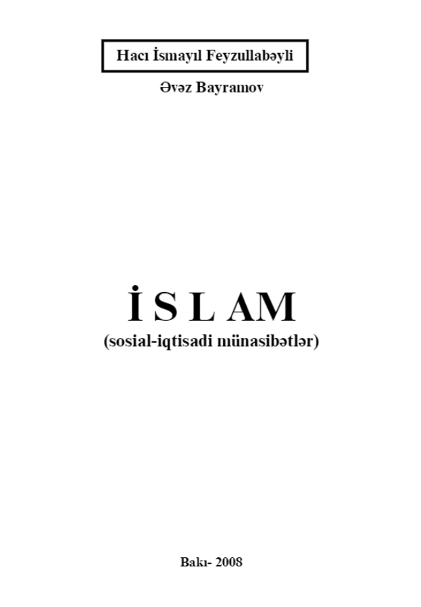 Cover of İslam (sosial-iqtisadi münasibətlər)