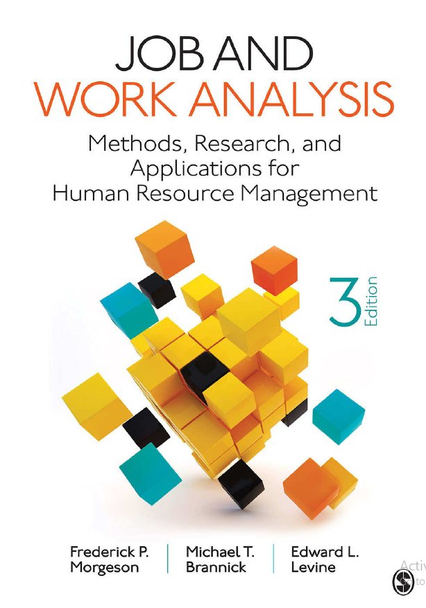 Cover of Job and Work Analysis