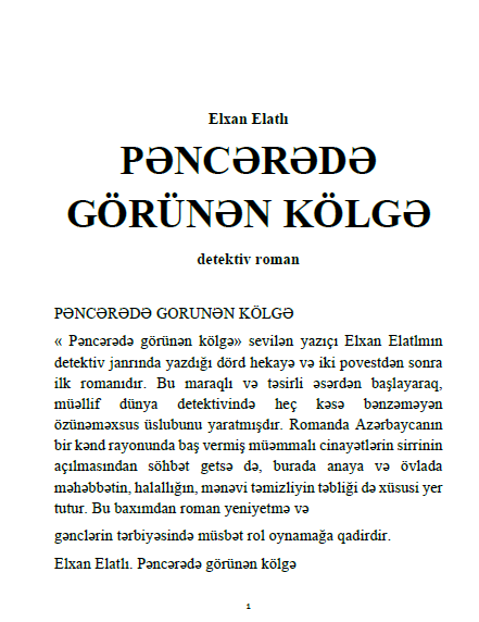 Cover of Pəncərədə görünən kölgə