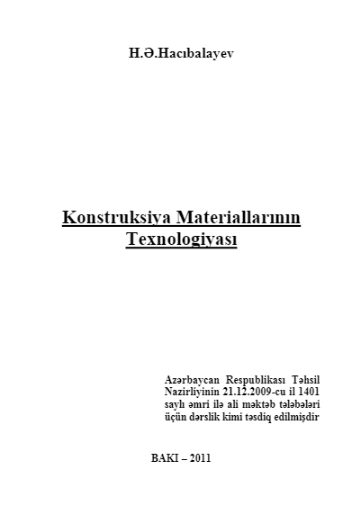 Cover of Konstruksiya materiallarının texnologiyası