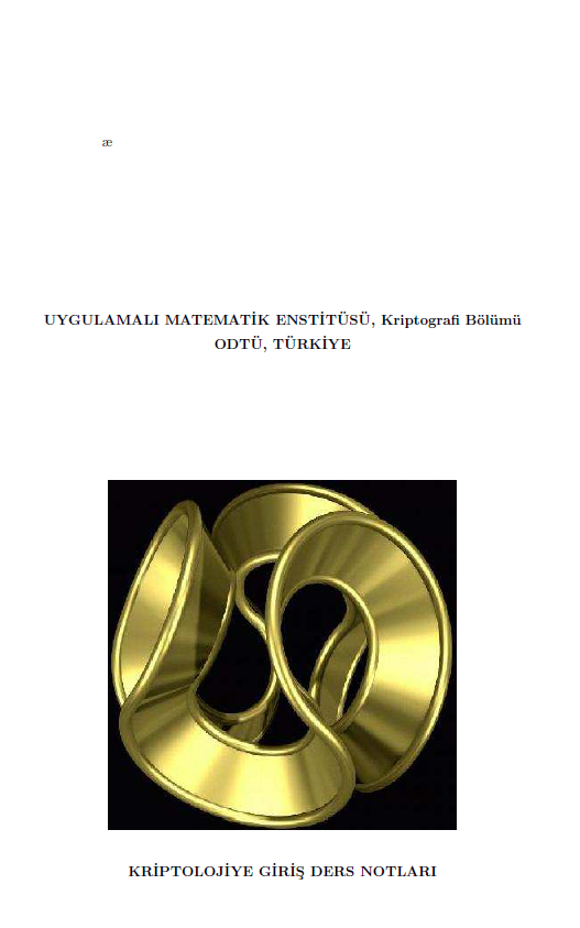 Cover of Kriptolojiye giriş ders notları