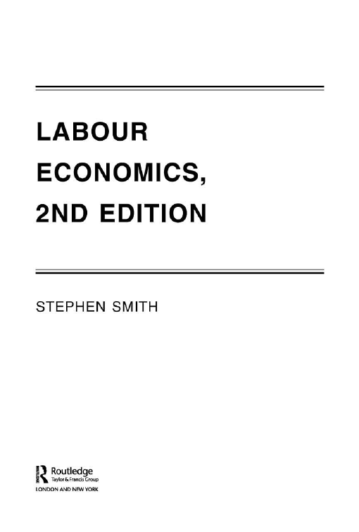 Cover of Labour, economics, 2nd edition