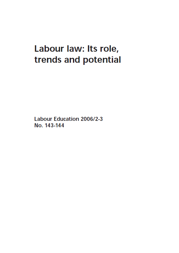 Cover of Labour law: Its role, trends and potential