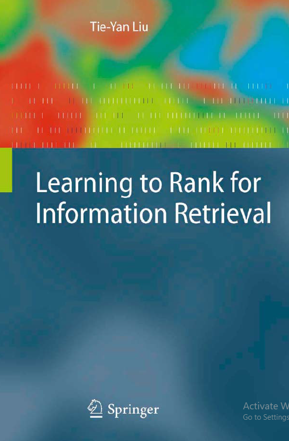 Cover of Learning to rank for information retrieval