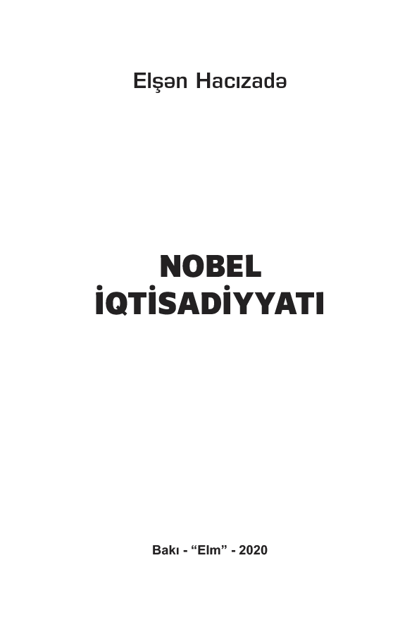 Cover of Nobel iqtisadiyyatı