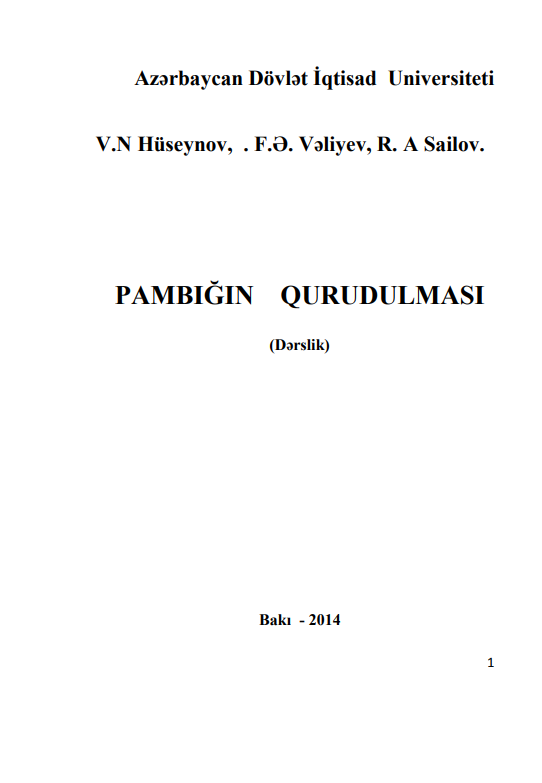 Cover of Pambığın qurudulması