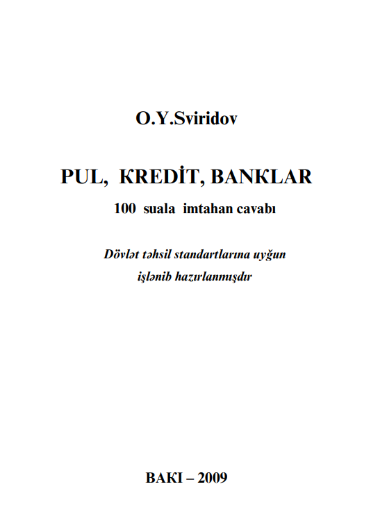 Cover of Pul, kredit, banklar