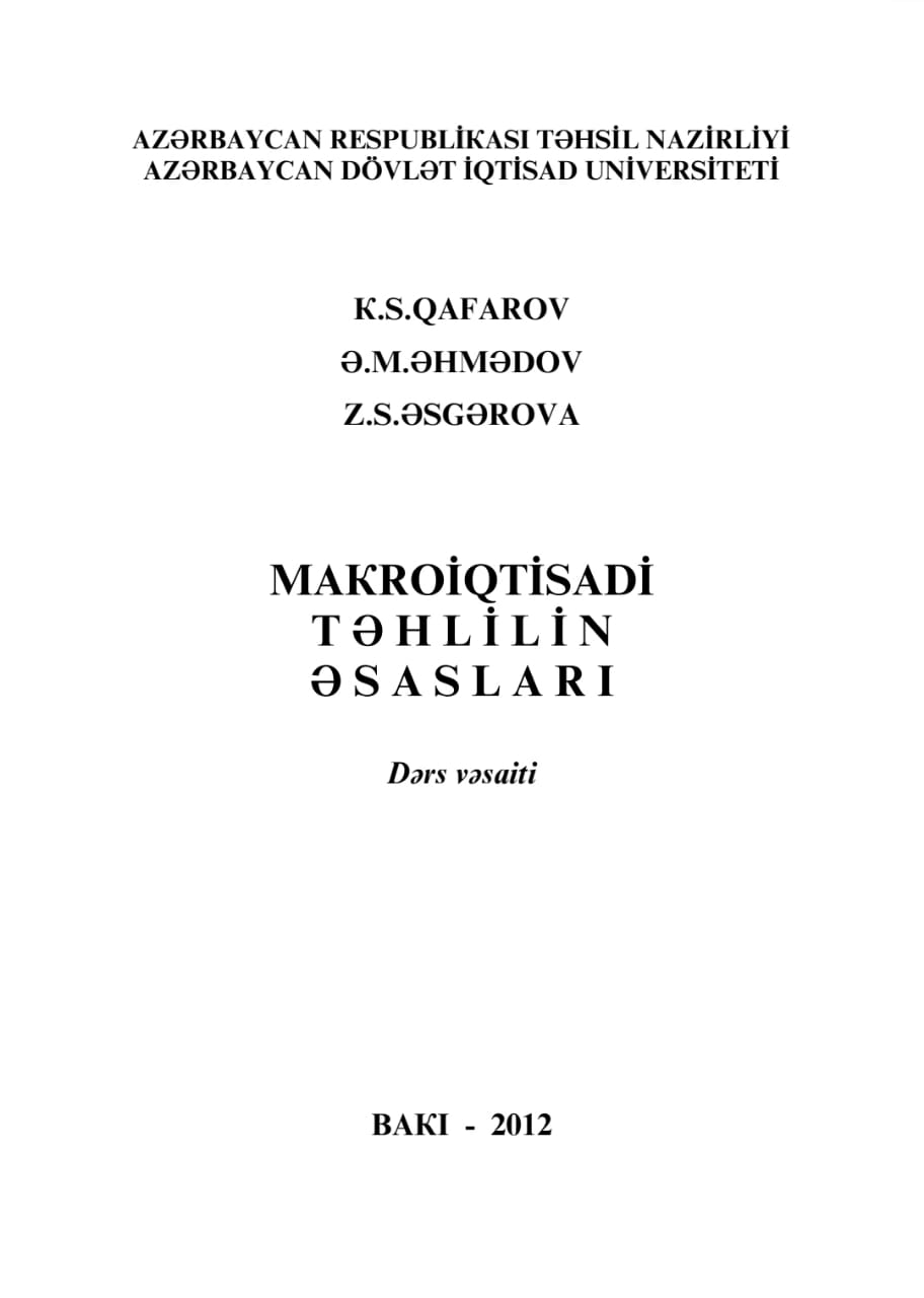 Cover of Makroiqtisadi təhlilin əsasları