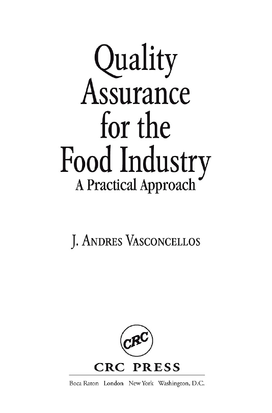 Cover of Quality Assurance for the Food Industry