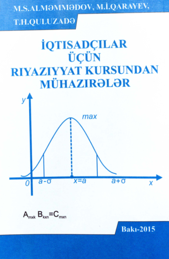 Cover of İqtisadçılar üçün riyaziyyat kursundan mühazirələr