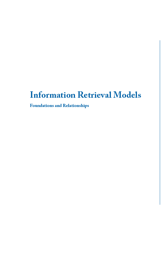 Cover of Information Retrieval Models