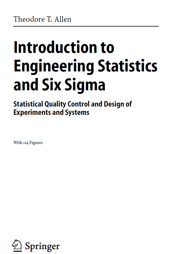 Cover of Introduction to Engineering Statistics and Six Sigma