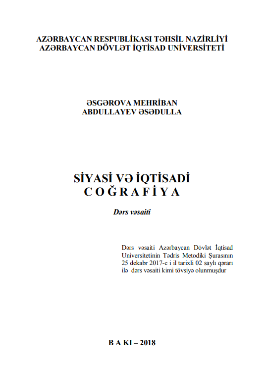 Cover of Siyasi və iqtisadi coğrafiya