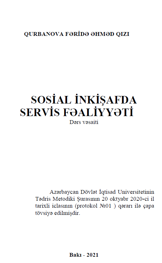 Cover of Sosial inkişafda servis fəaliyyəti 