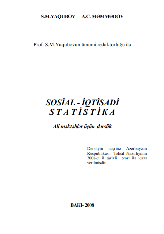 Cover of Sosial-iqtisadi statistika