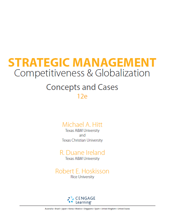 Cover of Strategic Management Competitiveness & Globalization