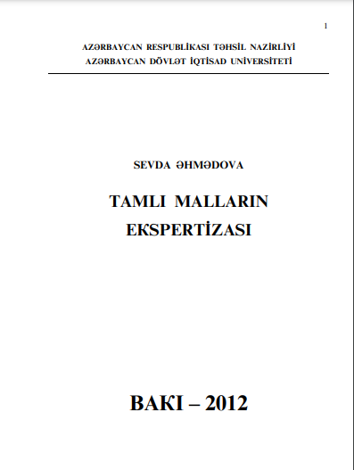 Cover of Tamlı malların ekspertizası