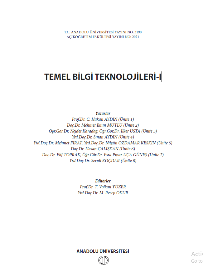 Cover of TEMEL BILGI TEKNOLOJILERI-I