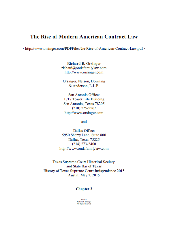 Cover of The Rise of Modern American Contract Law