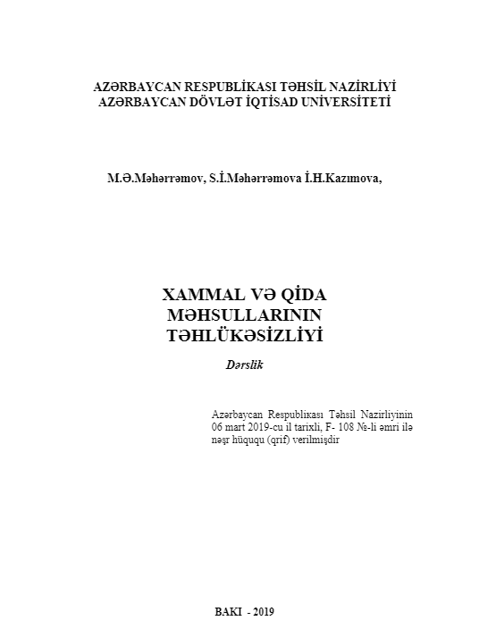 Cover of Xammal və qida məhsullarının təhlükəsizliyi