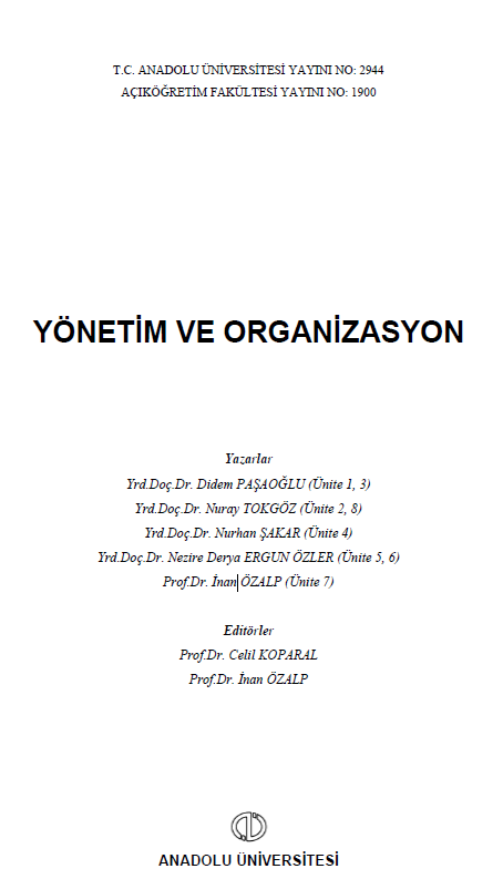 Cover of Yönetim ve organizasyon